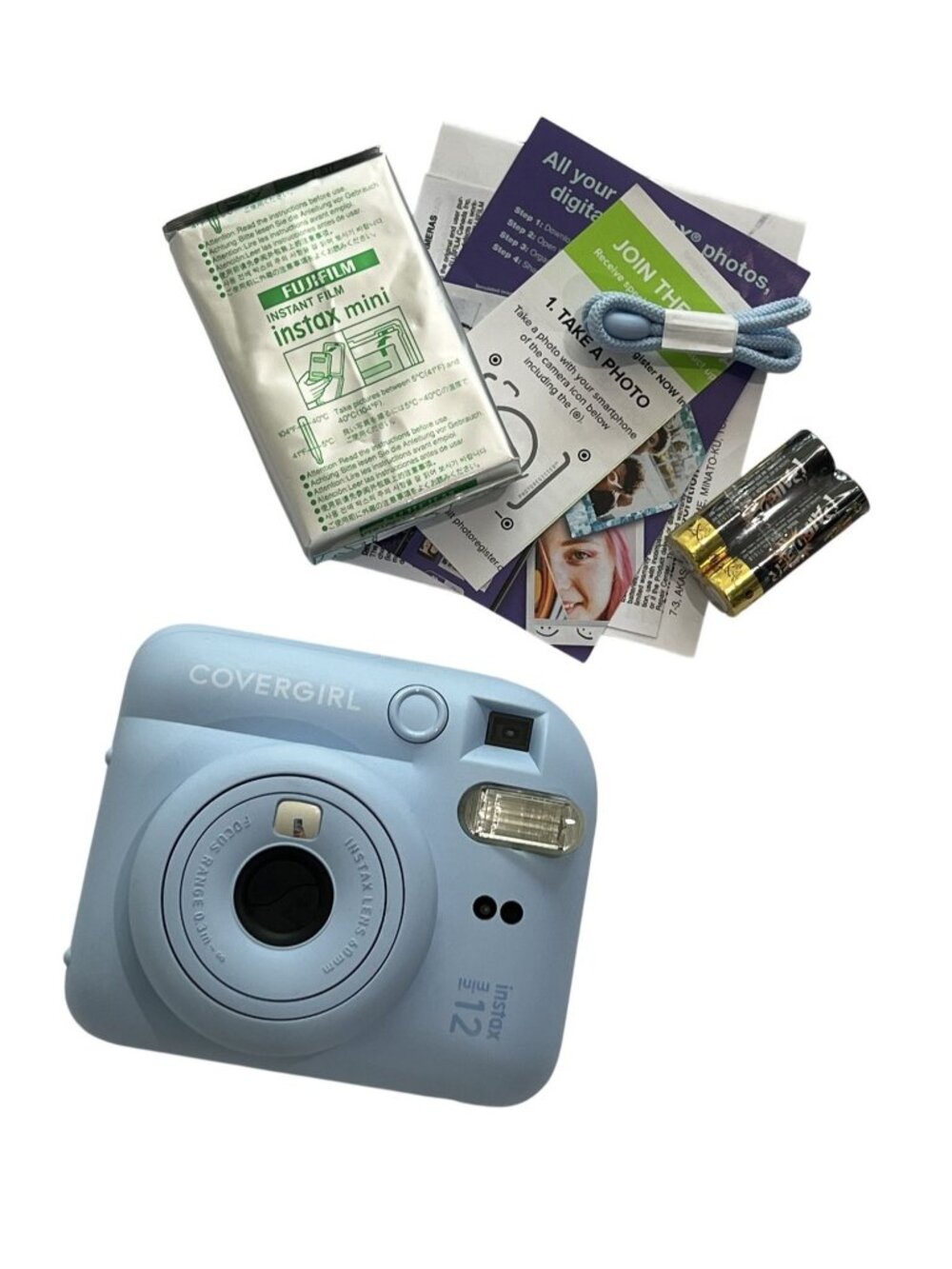 Fujifilm Instax Mini 12 Polaroid Camera in Pastel Blue Covergirl Edition